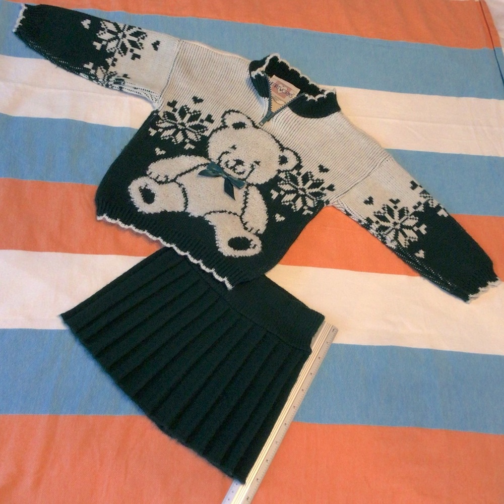 Vintage sweater skirt set.